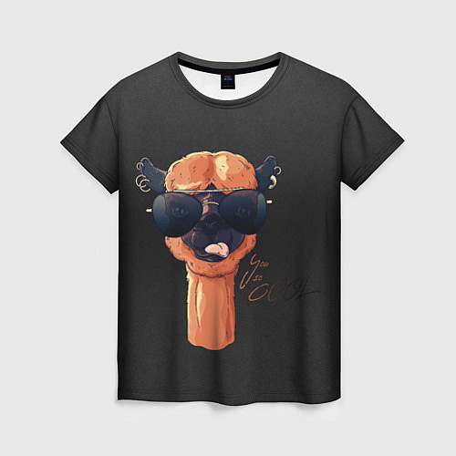 Женская футболка Cool Лама / 3D-принт – фото 1