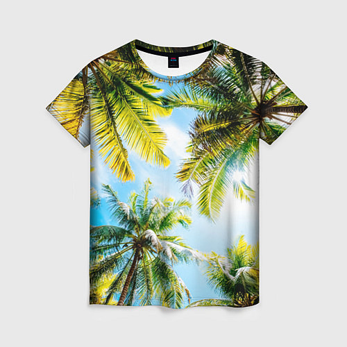 Женская футболка Пальмы под солнцем / 3D-принт – фото 1