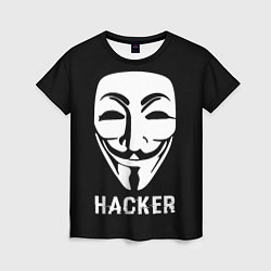 Футболка женская HACKER Маска V, цвет: 3D-принт