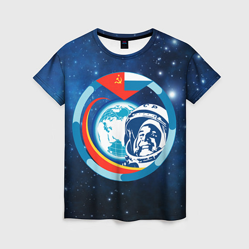 Женская футболка Первый Космонавт Юрий Гагарин 3D 3 / 3D-принт – фото 1