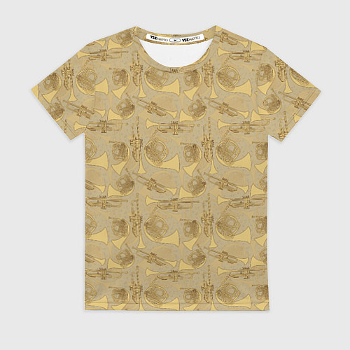 Женская футболка Медные Духовые Инструменты / 3D-принт – фото 1