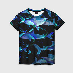 Женская футболка На дне морском Акулы
