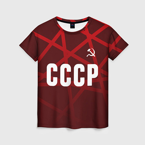 Женская футболка СССР КРАСНЫЕ ЛИНИИ / 3D-принт – фото 1