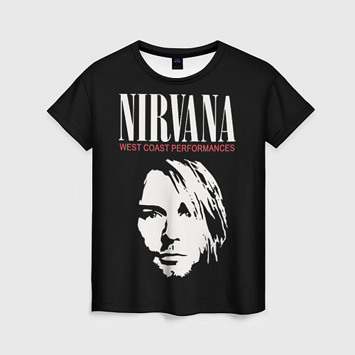 Женская футболка NIRVANA Kurt Cobain / 3D-принт – фото 1