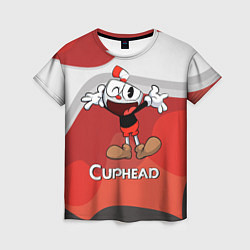 Футболка женская Cuphead веселая красная чашечка, цвет: 3D-принт