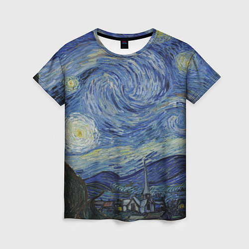 Женская футболка Звездная ночь Ван Гога / 3D-принт – фото 1