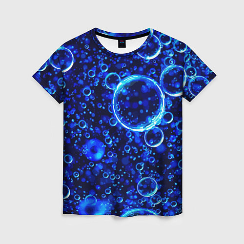 Женская футболка Пузыри воздуха в воде Pattern / 3D-принт – фото 1