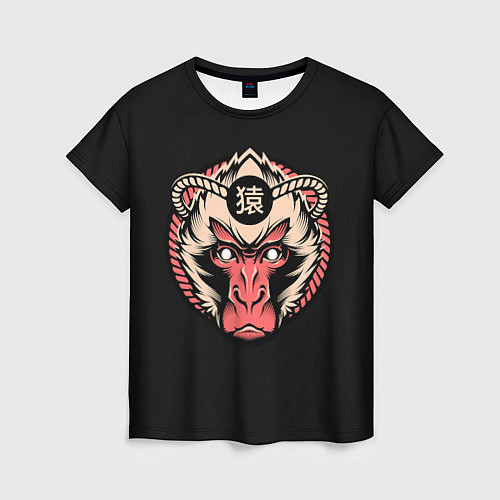 Женская футболка Символ обезьяны / 3D-принт – фото 1