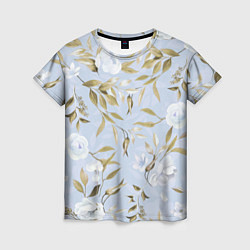 Женская футболка Цветы Золотые Листья