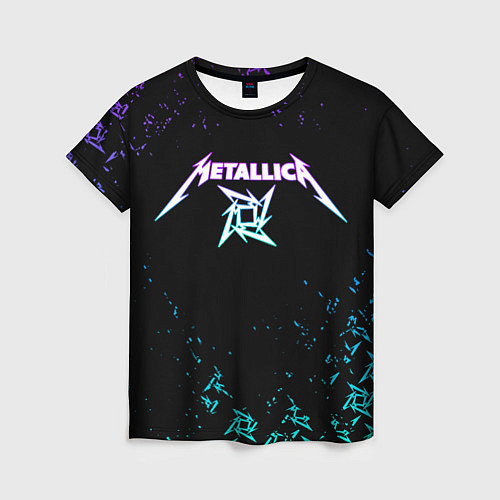 Женская футболка Metallica металлика neon / 3D-принт – фото 1