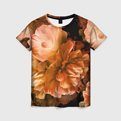 Женская футболка Цветы Пионы