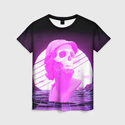 Женская футболка Vaporwave Skull Психоделика