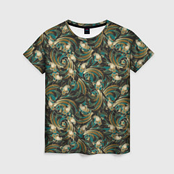 Женская футболка Абстрактные зеленые листья