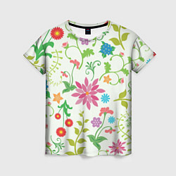 Женская футболка Поле полевых цветов