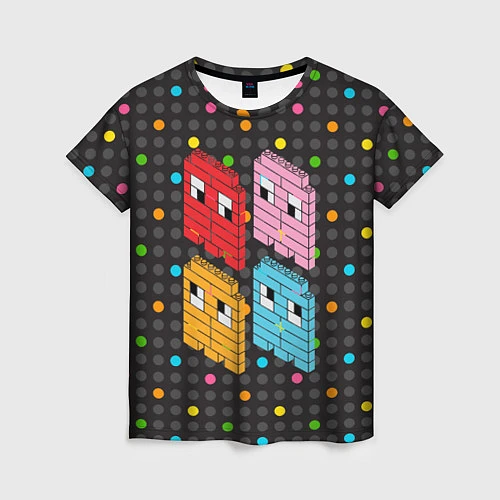 Женская футболка Pac-man пиксели / 3D-принт – фото 1