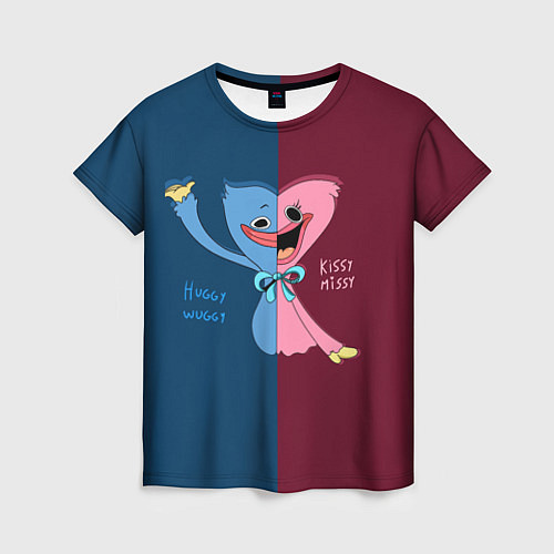 Женская футболка POPPY PLAYTIME HAGGY WAGGY AND KISSY MISSY / 3D-принт – фото 1