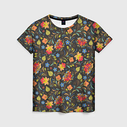 Женская футболка Хохломские цветочки