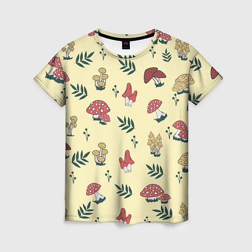 Женская футболка Mushroom, грибы- грибочки / 3D-принт – фото 1