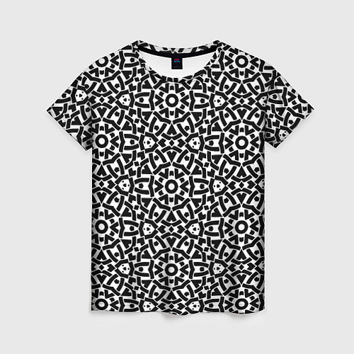 Женская футболка Геометрический узор с плетением линий / 3D-принт – фото 1