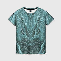 Женская футболка Абстрактная геометрическая графика ,цвет морской в