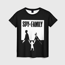 Женская футболка Spy x Family: Семья шпиона черно-белая