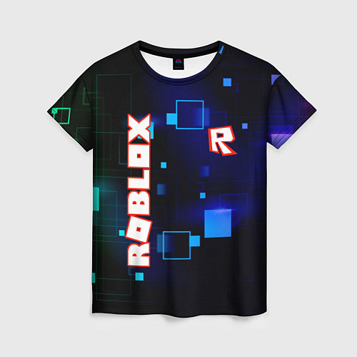 Женская футболка ROBLOX неоновые кубики / 3D-принт – фото 1