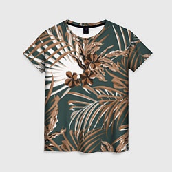 Женская футболка Цветы Приглушённые Тропики