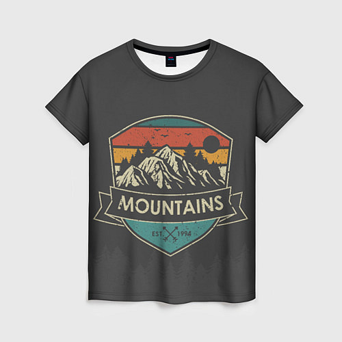 Женская футболка Горы Mountains / 3D-принт – фото 1