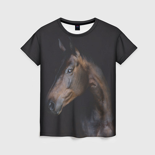 Женская футболка Лошадь Благородство / 3D-принт – фото 1