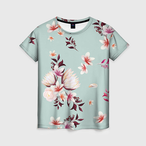 Женская футболка Цветы Яркие В Летнем Саду / 3D-принт – фото 1