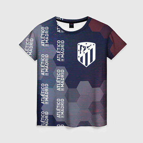 Женская футболка ATLETICO MADRID - Соты / 3D-принт – фото 1