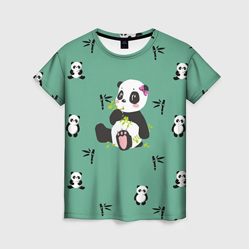 Женская футболка Пандовая семья - Малышка / 3D-принт – фото 1