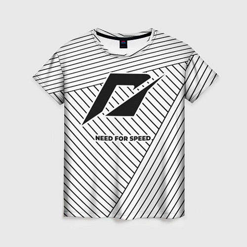 Женская футболка Символ Need for Speed на светлом фоне с полосами / 3D-принт – фото 1