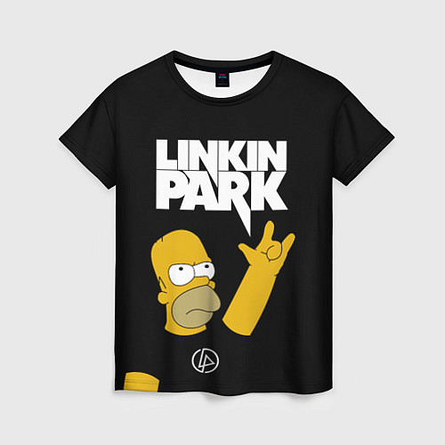 Женская футболка LINKIN PARK ГОМЕР СИМПСОН, SIMPSONS / 3D-принт – фото 1