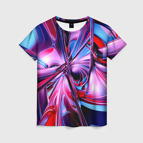 Женская футболка Авангардная футуристическая композиция Абстракция / 3D-принт – фото 1