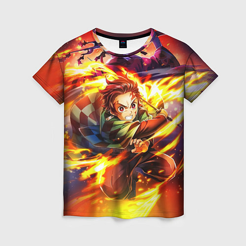 Женская футболка Клинок, рассекающий демонов Demon Slayer / 3D-принт – фото 1