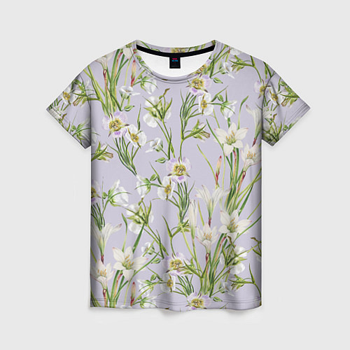 Женская футболка Цветы Лилии и Морозники / 3D-принт – фото 1