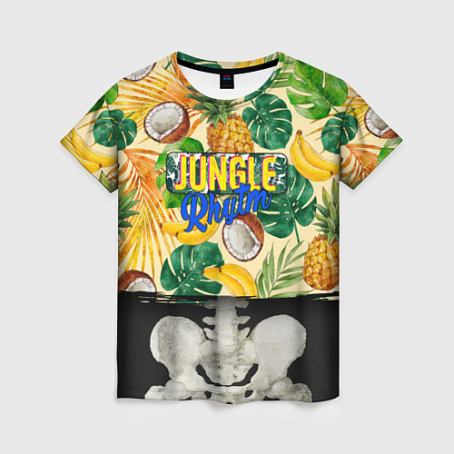 Женская футболка Тропики Ритм Джунглей Ананасы Кокосы Бананы / 3D-принт – фото 1
