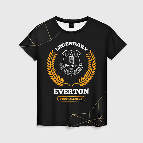 Женская футболка Лого Everton и надпись Legendary Football Club на / 3D-принт – фото 1