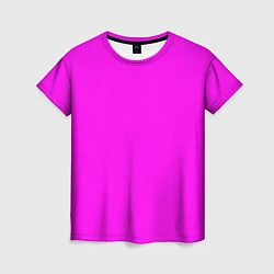 Женская футболка Однотонный розовый неоновый Пион