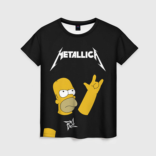 Женская футболка Metallica Гомер Симпсон рокер / 3D-принт – фото 1
