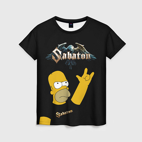 Женская футболка Sabaton Гомер Симпсон рокер / 3D-принт – фото 1