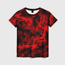 Женская футболка Красный дым Red Smoke Красные облака