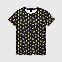 Женская футболка Объемные цветные геометрические фигуры