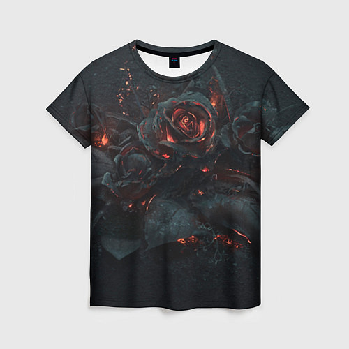 Женская футболка Тлеющий розы / 3D-принт – фото 1