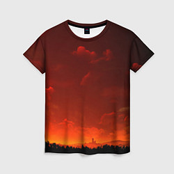 Женская футболка Облака перед восходом солнца