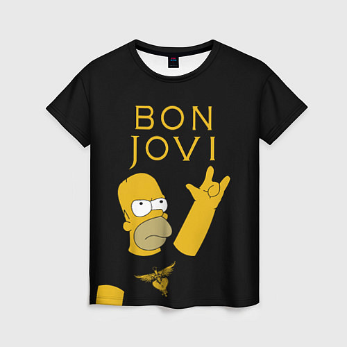 Женская футболка Bon Jovi Гомер Симпсон Рокер / 3D-принт – фото 1