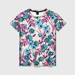 Женская футболка Цветы Летние Фиолетовые Рудбеки