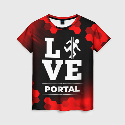 Женская футболка Portal Love Классика / 3D-принт – фото 1