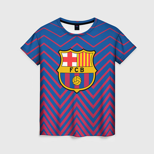 Женская футболка FC BARCELONA зигзаги / 3D-принт – фото 1